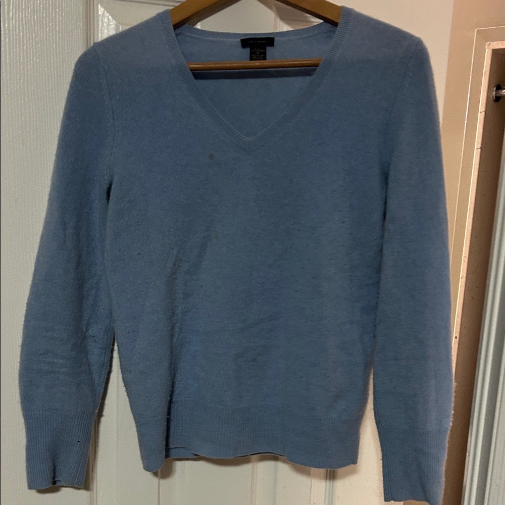 Cashmere Light Blue V-Neck Sweater